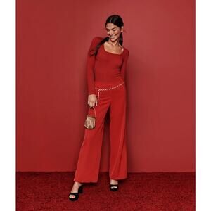 New with Tags Summersalt Red Lava The Perfect Wide Leg Pant Size Medium